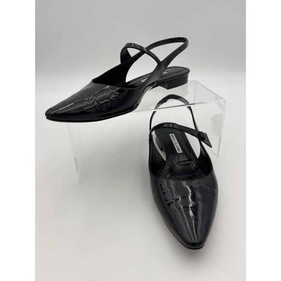 Manolo Blahnik Didion Flat Slingback Mary Jane Black Patent Leather Size 39 / 9 - Picture 3 of 15